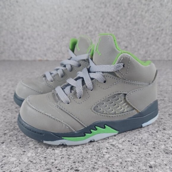 Nike Air Jordan 5 Retro Gray Toddler Reflective Sneakers Size 7C Shoes - Picture 4 of 7